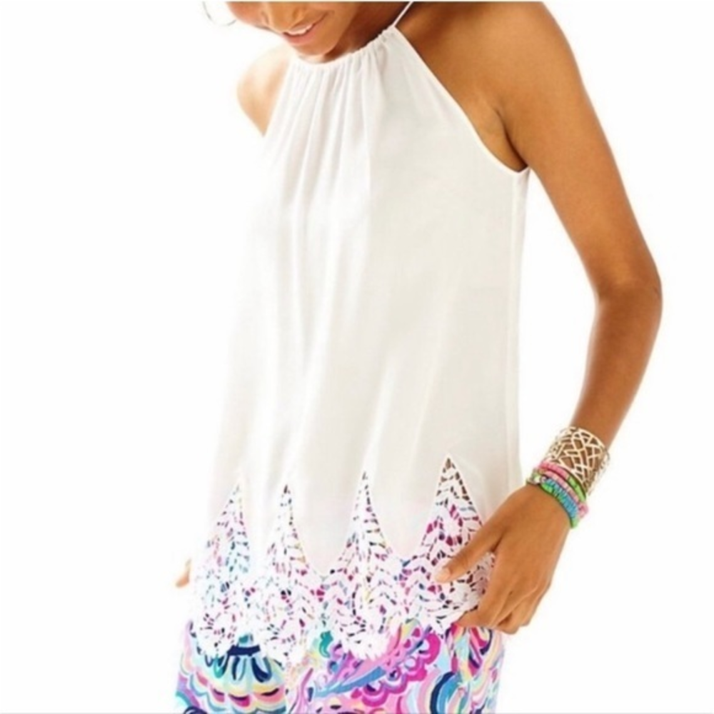 Lilly Pulitzer White‎ Diem Silk Tank